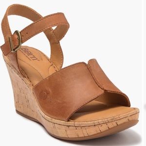 Brown Born Wedge Sandals - Size 10 - brand new, never worn